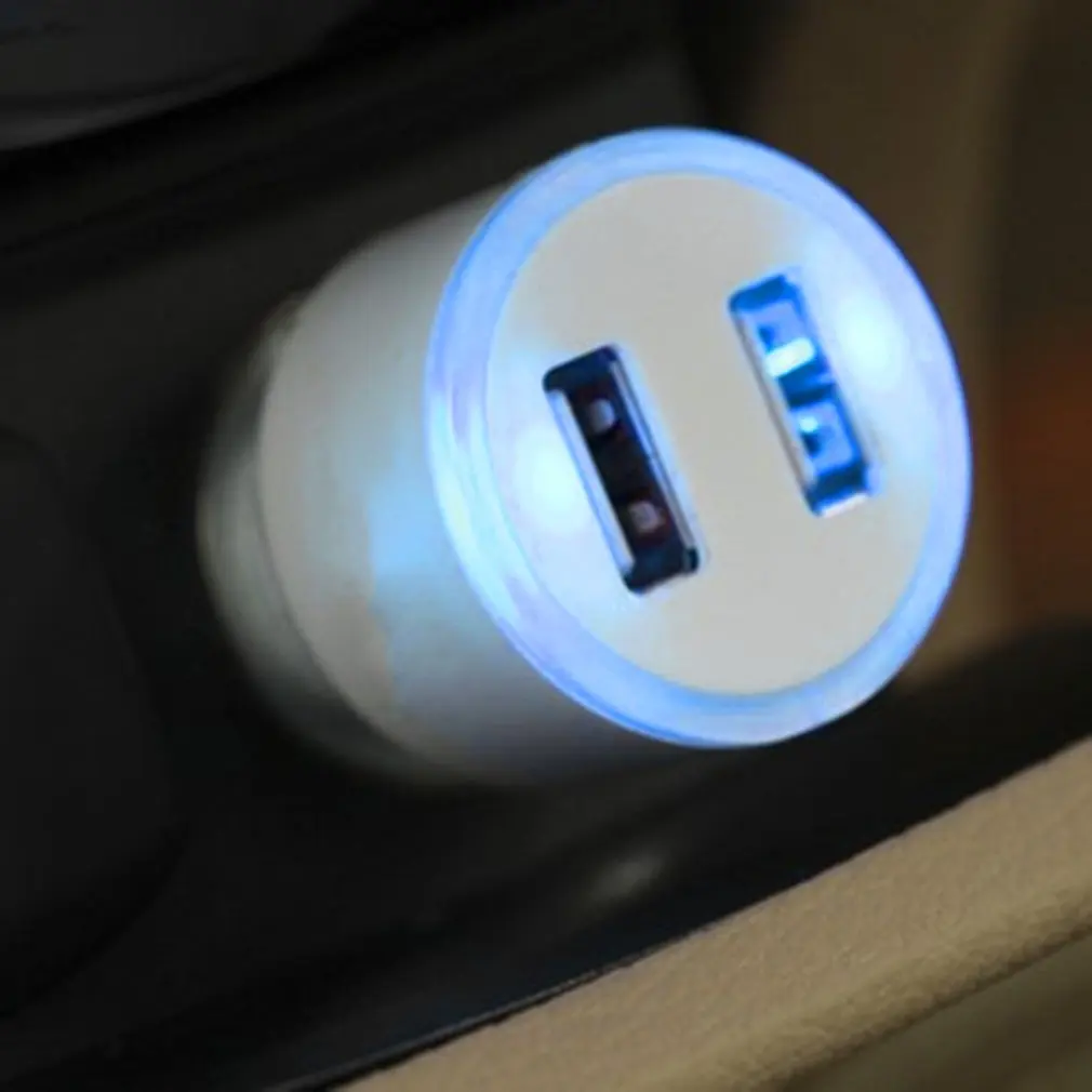 

Universal Black/White Two Holes 2.1A USB Port Car Charger With Cable