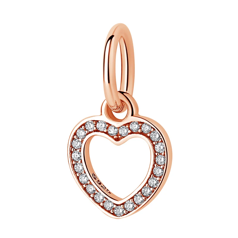 YW20943 Authentic 925 Sterling Silver Beads Charm Crystal charm Rose Gold Clear CZ Fit Original Pandora Bracelet Women Diy Jewelry - Цвет: YW20943