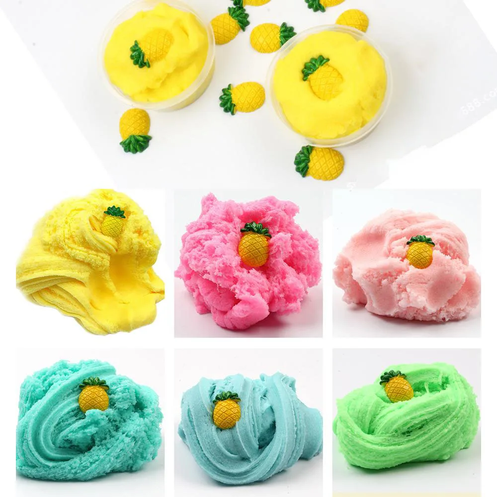 Фруктовый ананас пушистый слайм облако глина для моделирования Радужный игрушка