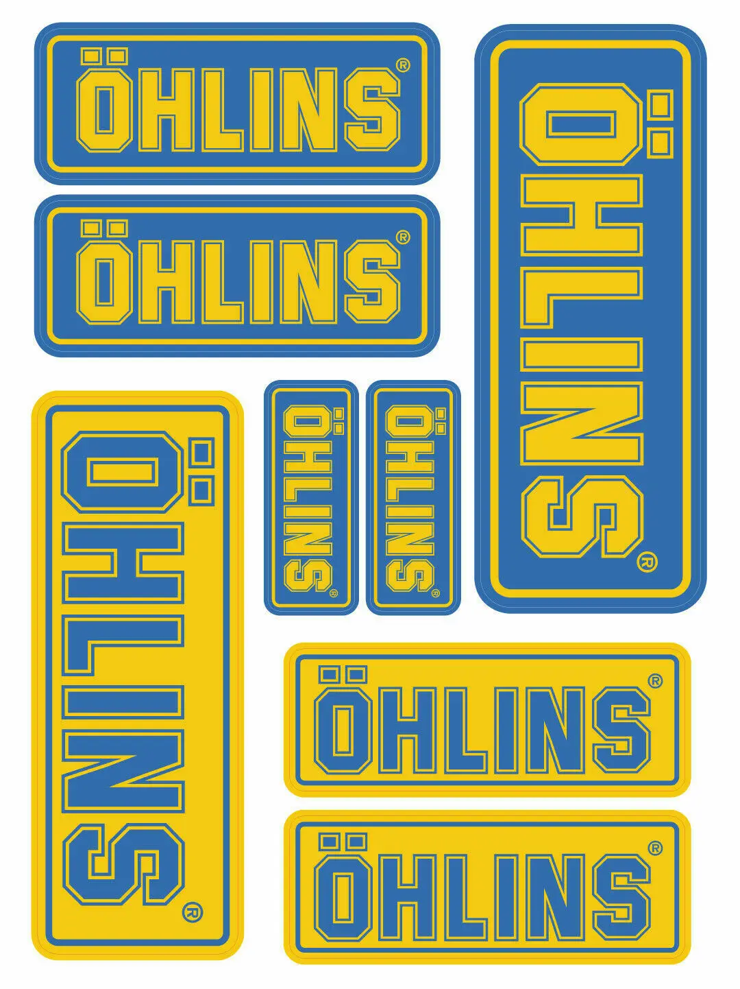 

Fashion car goods Suitable for OHLINS Fork Shock Yellow Stickers Decals Set Aprilia Ducati Kawasaki undefined label