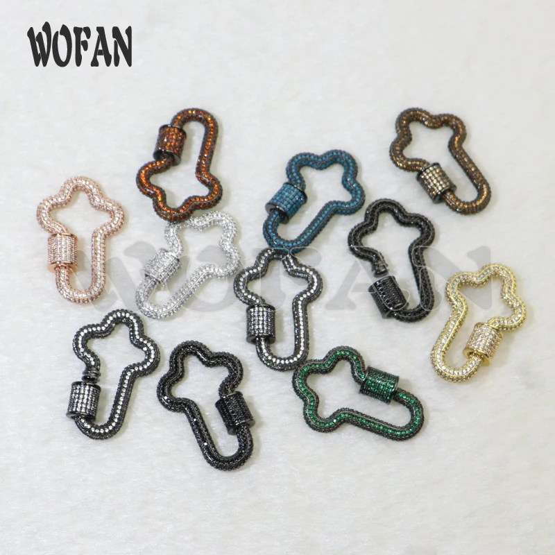 5 pieces Cross shape Lock clasp pendant bolt carabiner accessories jewelry finding fashion jewelry accessories  for women 5867