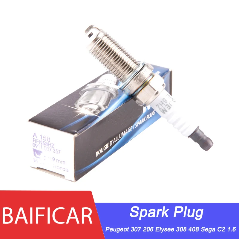 Новый набор свечей зажигания Baificar (4 шт.) A158 FRN58HZ для Peugeot 307 206 207 Elysee 308 408 Sega C2 1