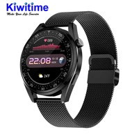 kiwitime d2 smart watch men business heart rate blood pressure oxygen monitor smartwatch for samsung huawei xiaomi android phone