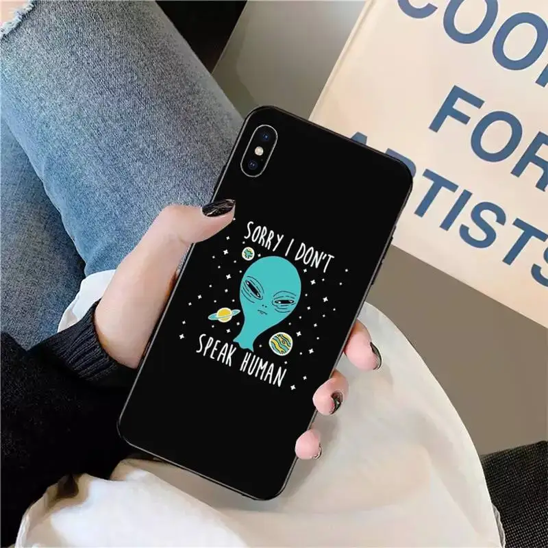 

Aesthetics Cute Cartoon alien space Phone Case for iPhone 11 12 pro XS MAX 8 7 6 6S Plus X 5S SE 2020 XR mini