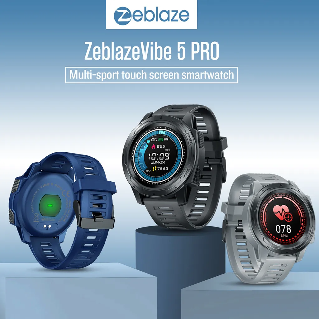 Смарт часы Zeblaze VIBE 5 PRO Bluetooth 4 0 IP67 водонепроницаемый спортивный сенсорный браслет