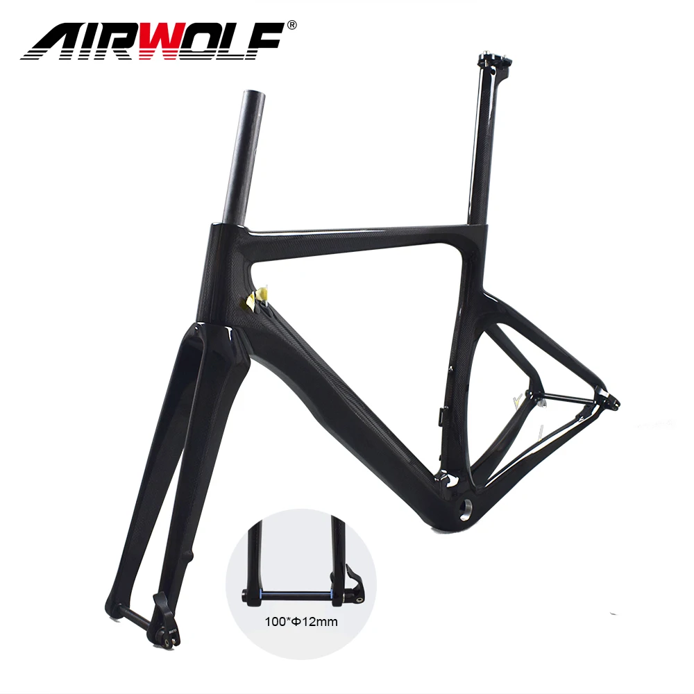 Airwolf карбоновая рама велосипеда через ось 142 мм * 12 диск для дорожного Рама