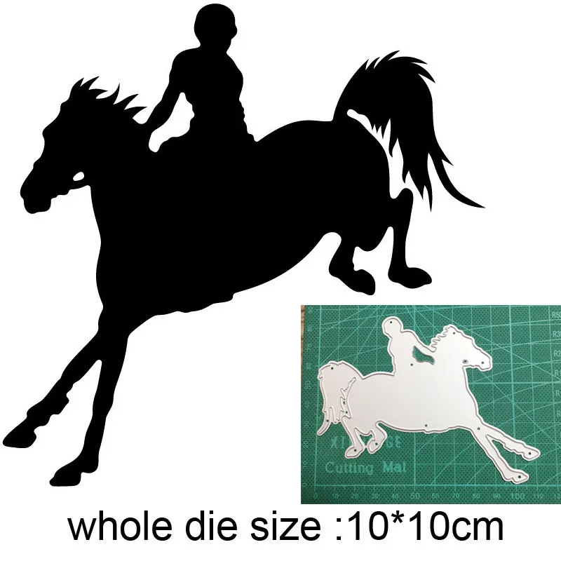 

Craft dies Man Riding Horse Metal Cutting Dies Stencils dies for DIY Scrapbooking dies Embossing Die Cut Card Making Paper Craft