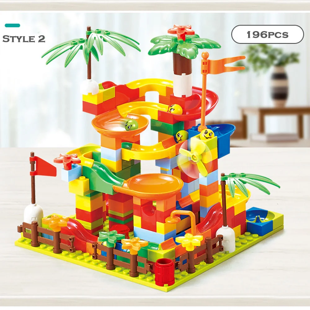 168336pcs marble race run bricks set small size learning educational construction blocks diy assembly toys for kids gifts free global shipping