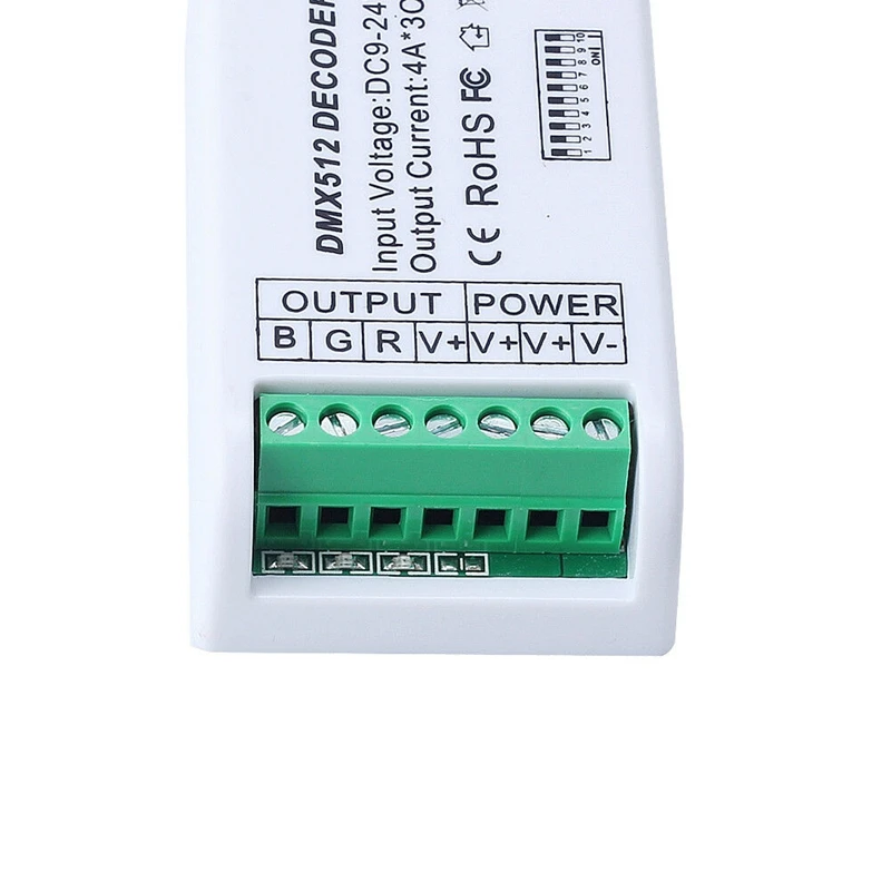 

3CH DMX 512 LED Decoder Controller Dimmer 9V-24V Console USB for RGB LED Strip