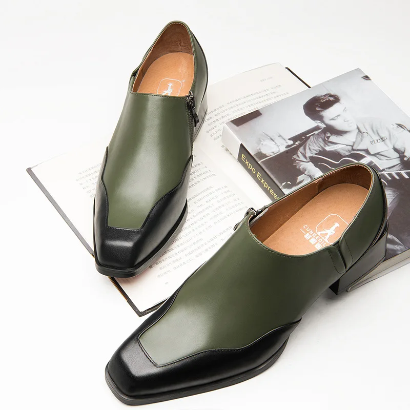 

Men's leather top leather popular men's shoes fashion high shoes casual versatile temperament leather shoes luxury shoes