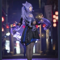 game genshin impact keqing cosplay costume dress opulent splendor new skin outfit keqing wigs