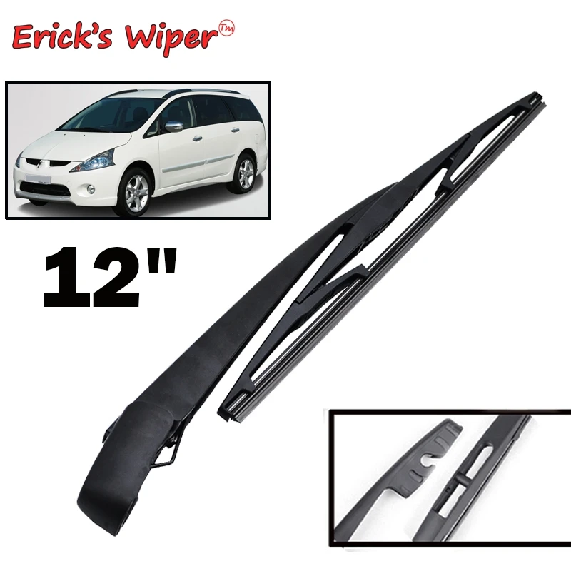 

Erick's Wiper 12" Rear Wiper Blade & Arm Set Kit For Mitsubishi Grandis 2004 - 2011 Windshield Windscreen Tailgate Window Brush