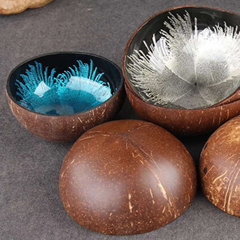 6 шт./компл. натуральная Кокосовая оболочка ключ конфетная тарелка для стола