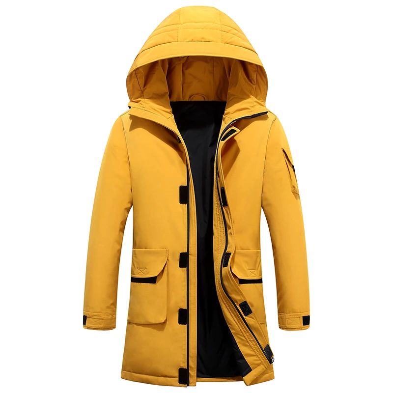 

Красивая шикарная зимняя теплая куртка, мужские повседневные ветрозащитные толстые парки с капюшоном, Мужская модная ветровка, длинное пальто, мужская верхняя одежда