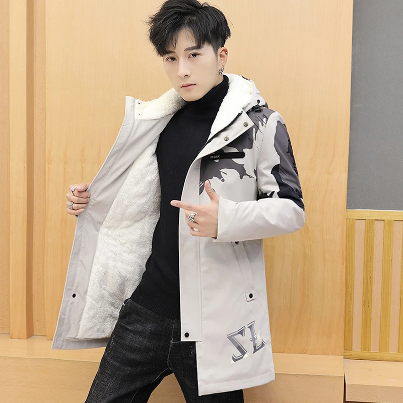 Длинные парки зимняя куртка мужская 2018 новая теплая ветрозащитная Повседневная
