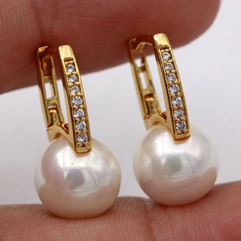 

New Korean Statement Earrings For Women Cute Arcylic Geometric 2021 Dangle Drop Gold Earings Brincos Fashion Pearl Jewelry