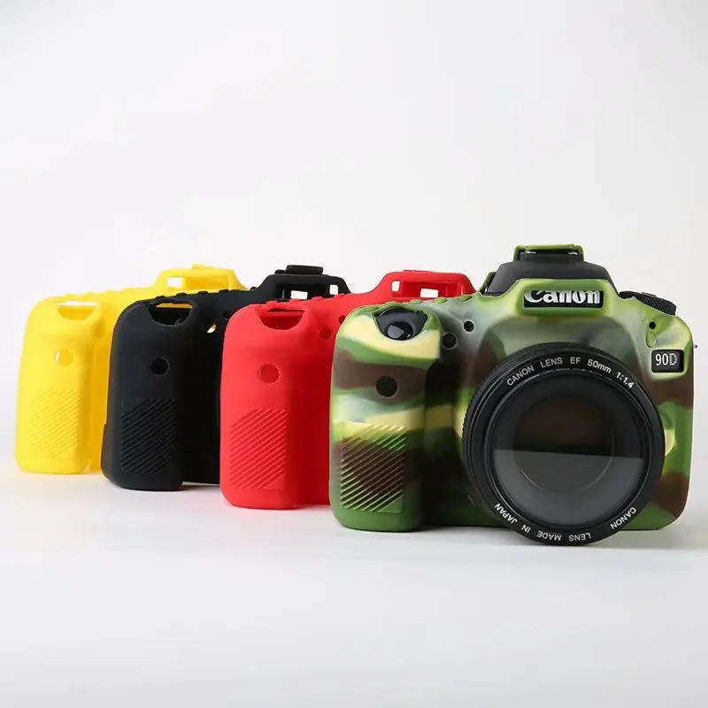 Силиконовый кожаный брони чехол Защита для корпуса Canon EOS 5D Mark IV 4 5D4 90D 77D 5D3 6D2 6D 1300D
