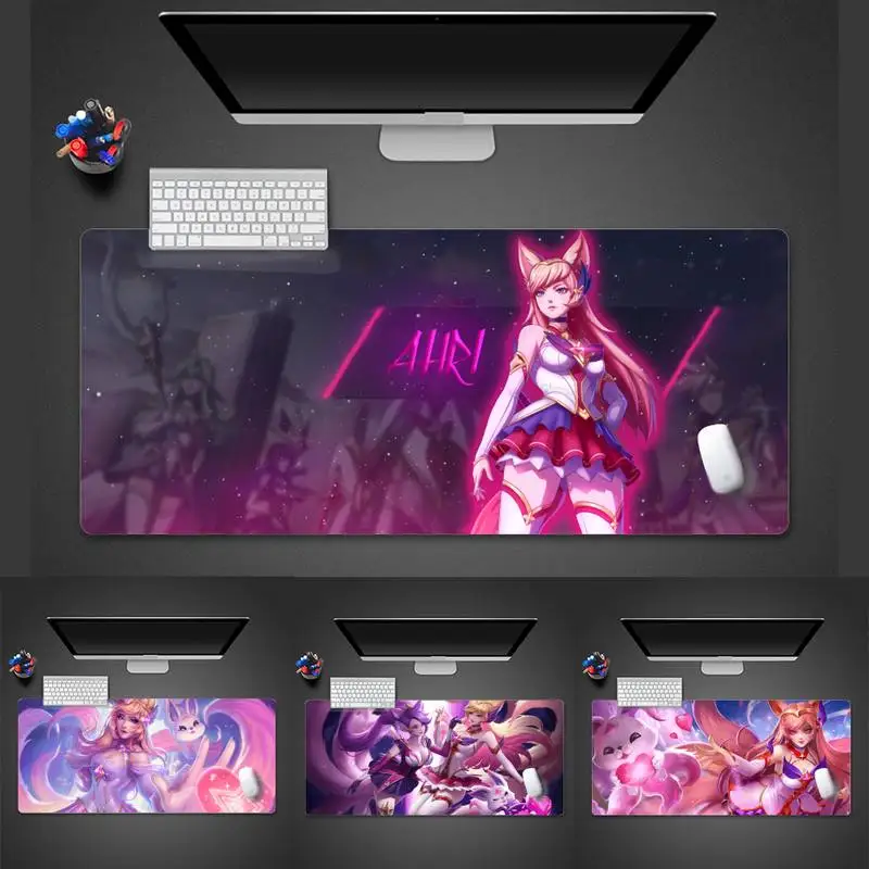 

Star Guardian Ahri Splashart PC Computer Gaming mousepad Desk Table Gamer Office Large Mouse Mat pad XXL Non-slip Laptop Cushion