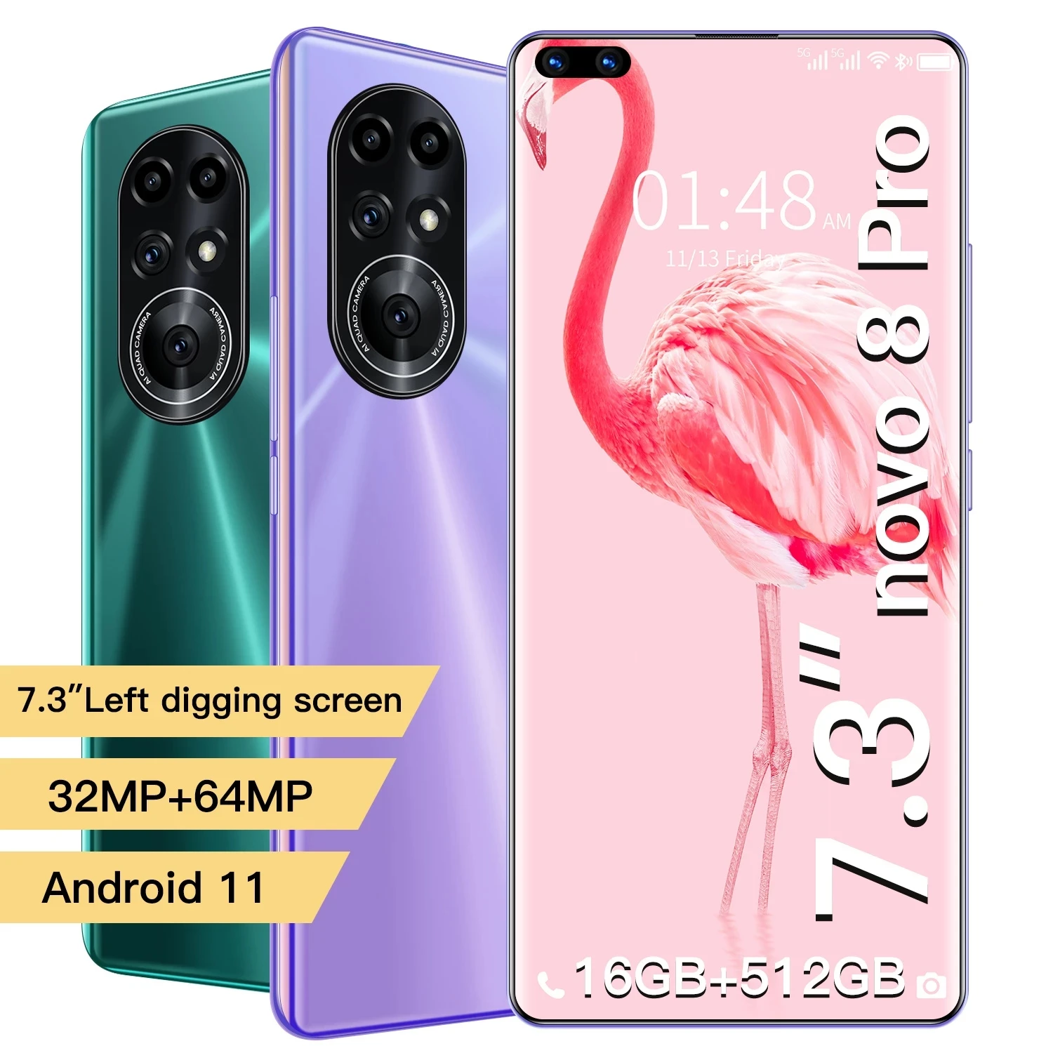 

Global Version P50 Pro + 7.3 "Smartphone 16GB RAM 512GB ROM Android 11 6800mAh Deca Core CPU Mobile Phone 32MP Rear Cameras