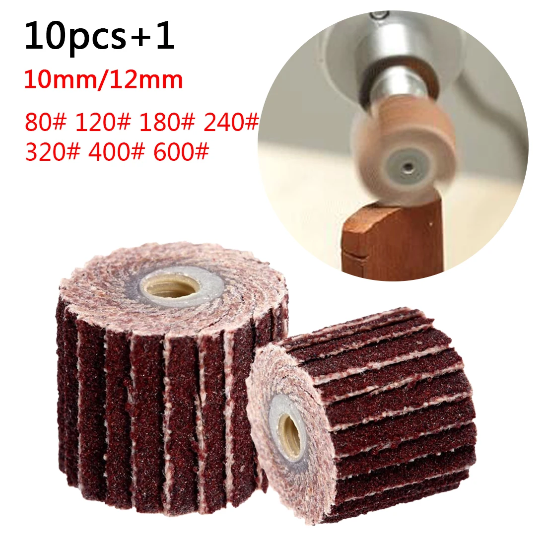 

10Pcs Dremel Accessories Sanding Flap Disc Grinding Sanding Flap Wheels Brush Sand Abrasive Grinder Rotary Tool 10 x 10x 3mm