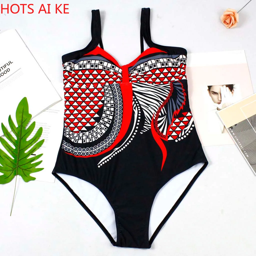 

Women Summer Sexy Backless Swimsuit Condole Belt Printing of Tall Waist Beach Restoring Ancient Ways
