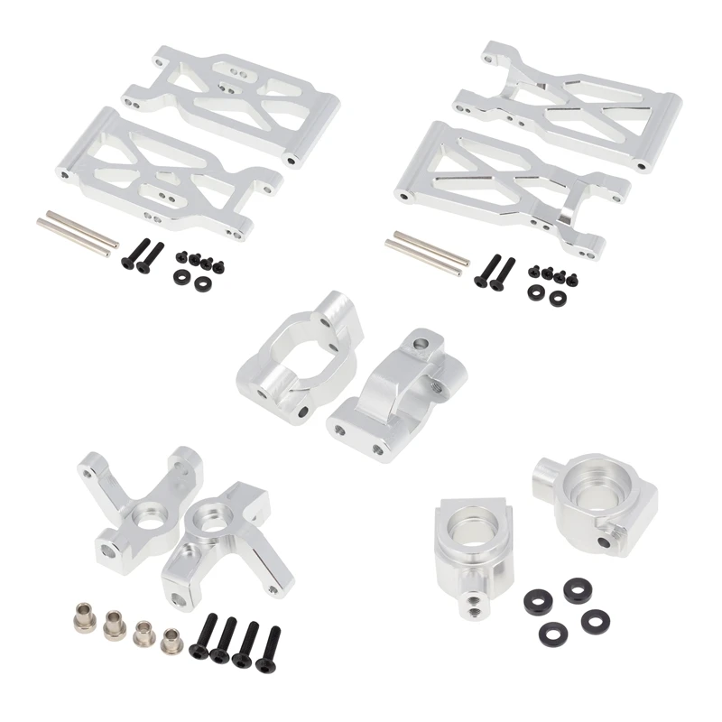 

10Pcs Aluminum Alloy Front Rear Suspension Arm Steering Cup Set for Wltoys 104001 1/10 RC Car Upgrade Parts