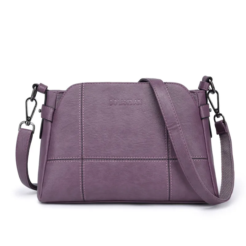 Purple Роскошные сумки-мессенджеры для женщин, модная сумка, дизайнерская женская мягкая кожаная сумка через плечо, женская сумочка высокого качества - Цвет: Purple