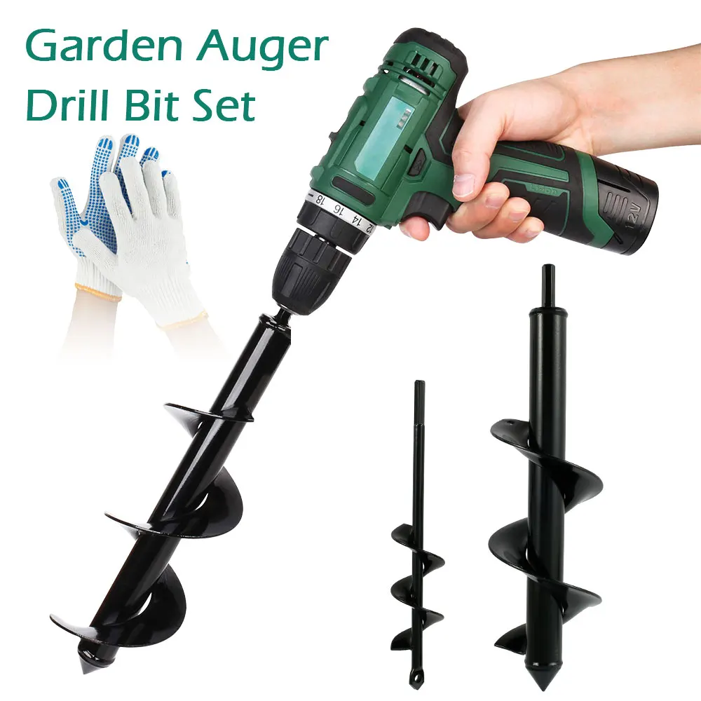 

Garden Auger Drill Bit Tool Spiral Hole Digger Ground Drill Earth Drill For Seed Planting Gardening Fence Flower Planter
