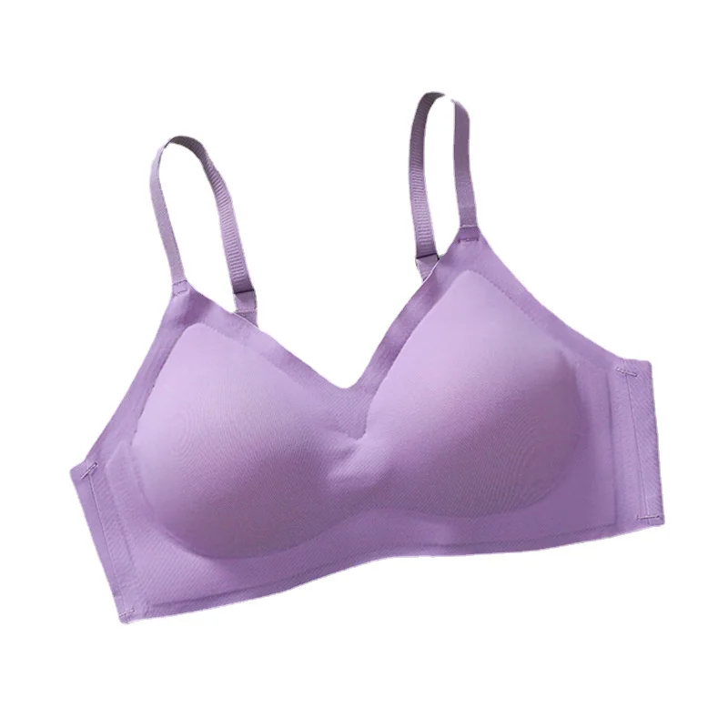 

Ice Silk Bra Women Comfort Wireless Gather Sexy Underwear Push Up Lingerie Seamless Brassiere Bralettle Top