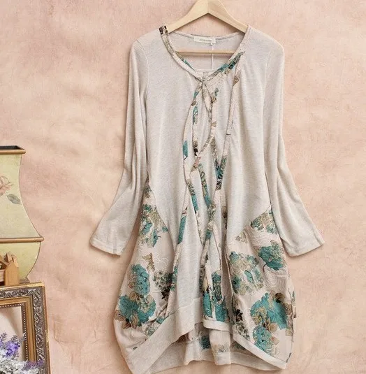 Элегантное винтажное дизайнерское свободное повседневное платье в стиле