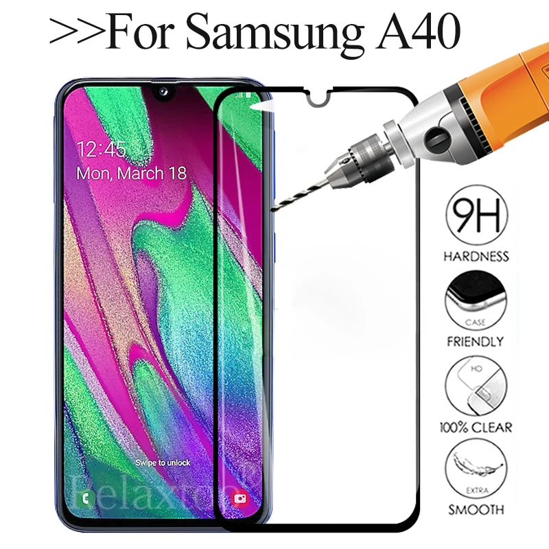 Защитное стекло на весь экран для samsung a40 защитная пленка из закаленного стекла