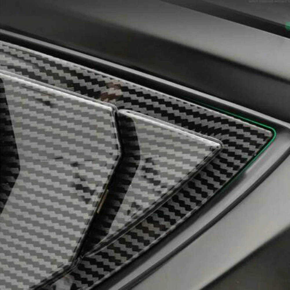 

For Tesla Model Y 2020-2021 High-gloss Carbon Fiber Rear Quarter Shutter Cover