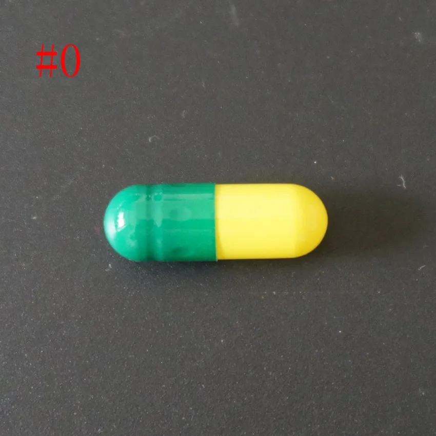 

0# 1000~10000pcs Green-Yellow Empty capsule High quality hollow gelatin capsules ,joined or separated capsules