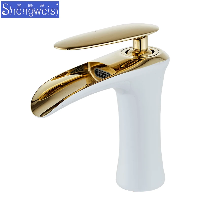 

Современный Смеситель для раковины в ванную комнату, латунный кран для умывальника, с одной ручкой, с одним отверстием, элегантный кран для ...