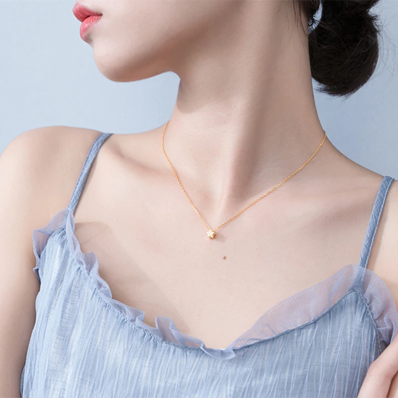 Женское ожерелье из серебра 925 пробы с подвеской в виде Луны и звезды|Ожерелья| |