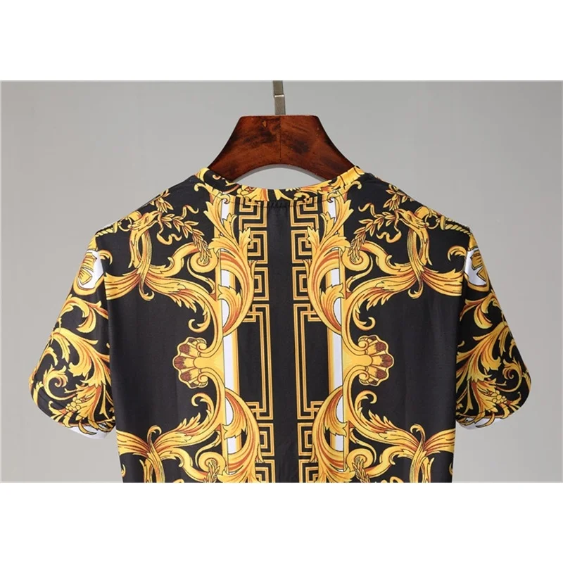 

2021 new men's autumn and winter T-shirt with printing short sleeve round neck Pullover youth half sleeve shirt