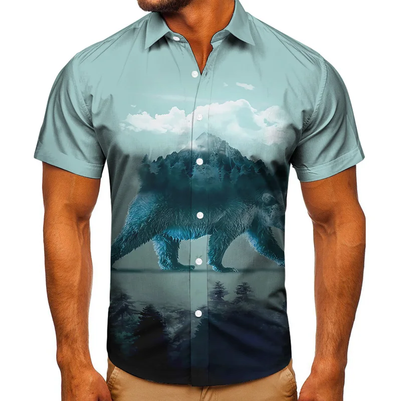 

2021 Summer New Youth T-Shirt Cute Bear Panda 3D Digital Printing Men's/Women's Trend Fashion Short-Sleeved Shirt Oversize S-4XL