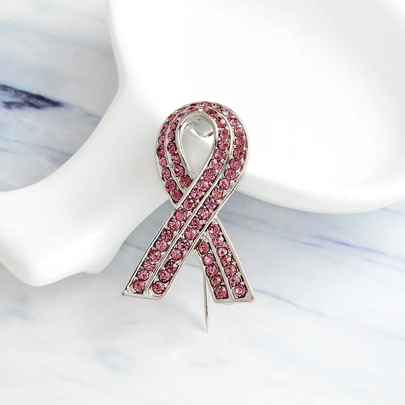 Брошь Стразы с розовым кристаллом в форме рака груди брошь на лацкан значки