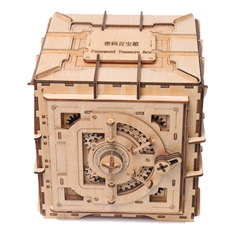 

3D Puzzles Wooden Password Treasure Box Mechanical Transmission Puzzle Model Valentine's Day Creative Adults Gifts