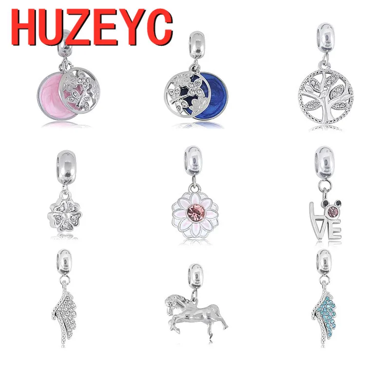 Лидер продаж сверкающие бусины-подвески в виде семейного дерева крыла лошади