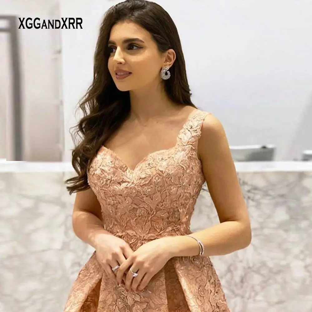 Ladies' Lace Appliques Prom Dresses Long Spaghetti Straps Sleeveless Formal Evening Party Gowns Vestido De Festa Plus Size
