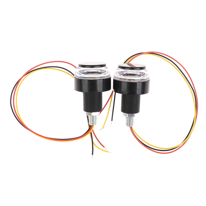 

2pcs DC 12V Motorcycle LED Handlebar End Turn Signal Light Flasher Handle Lamp