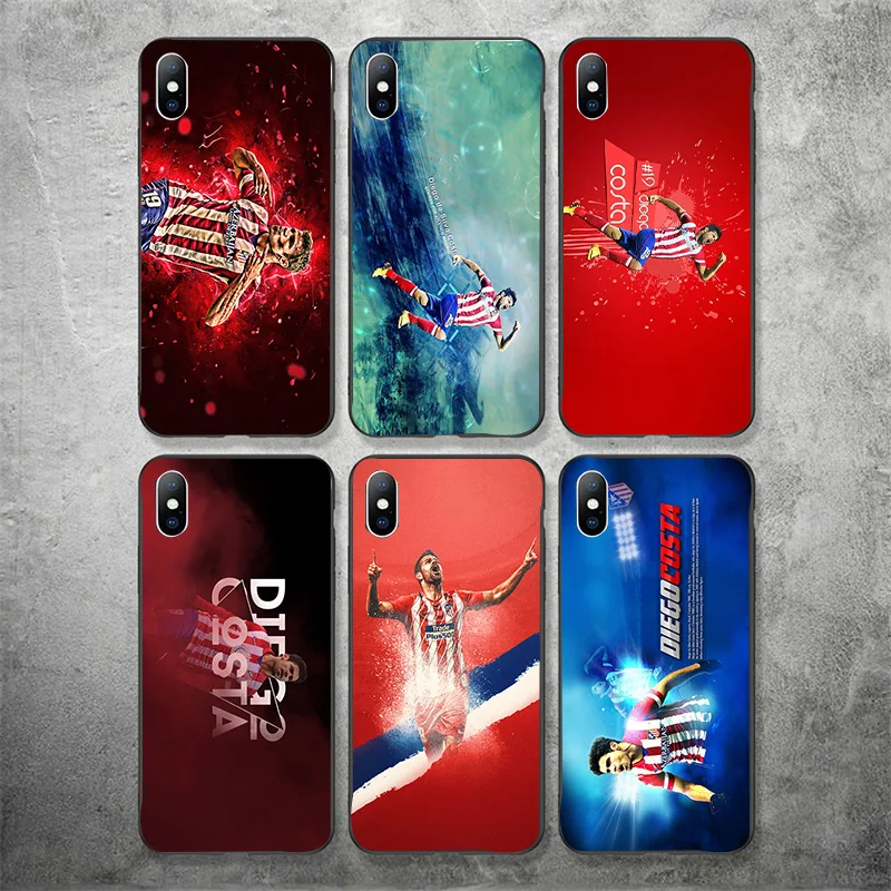 Yinuoda чехол для телефона Diego Кошта iPhone DIY рисунок черный мягкий из ТПУ Атлетико