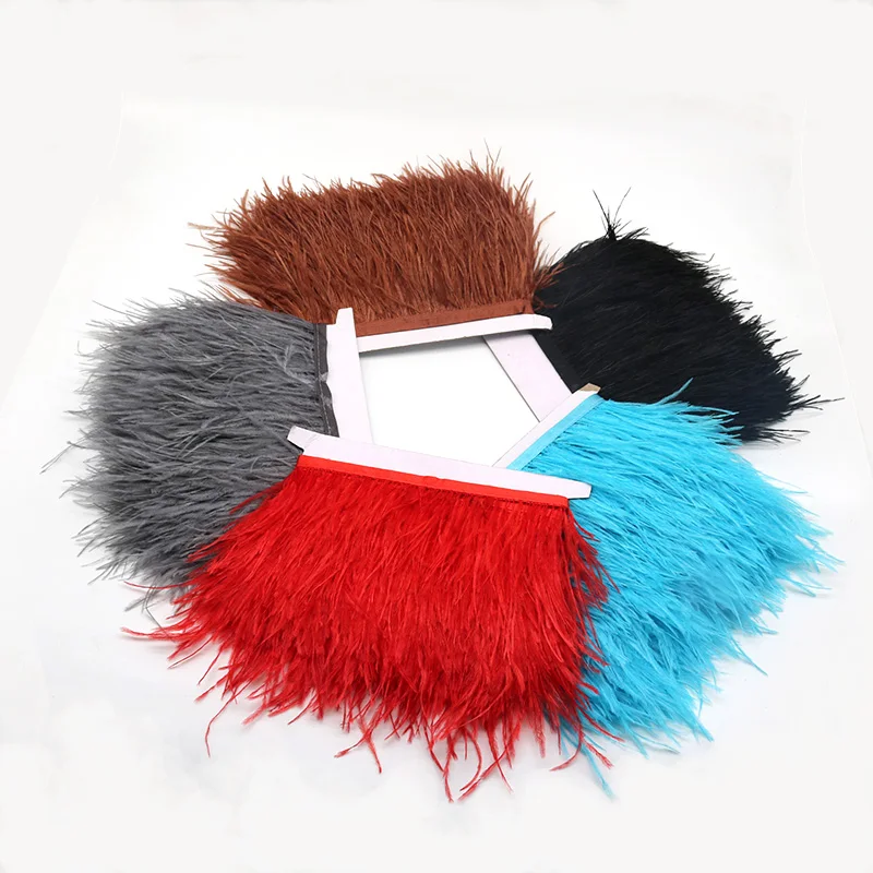 1 метр страусиные перья отделка бахрома 8 10 см белое перо лента для платья одежда