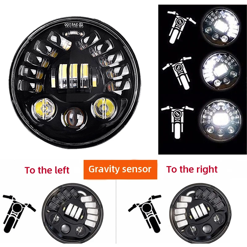 

Гравитационный датчик H4, Круглый 7-дюймовый 5,75 дюйма, 12 в 70 Вт светодиодный светодиодная фара дальнего/ближнего света с сигналом поворота дл...