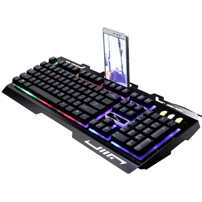 

ThundeaL Wired Game Keyboard RGB LED Backlit Keypad Mechanical Feel Phone Holder Laptop Computer Keyboard G700 PC Office Gaming