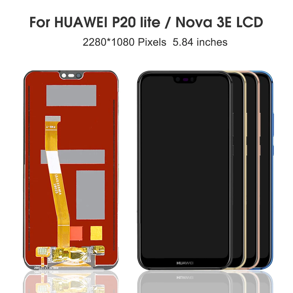ЖК-дисплей 5 84 дюйма для Huawei P20 Lite сенсорный экран дигитайзер полная сборка Nova 3E