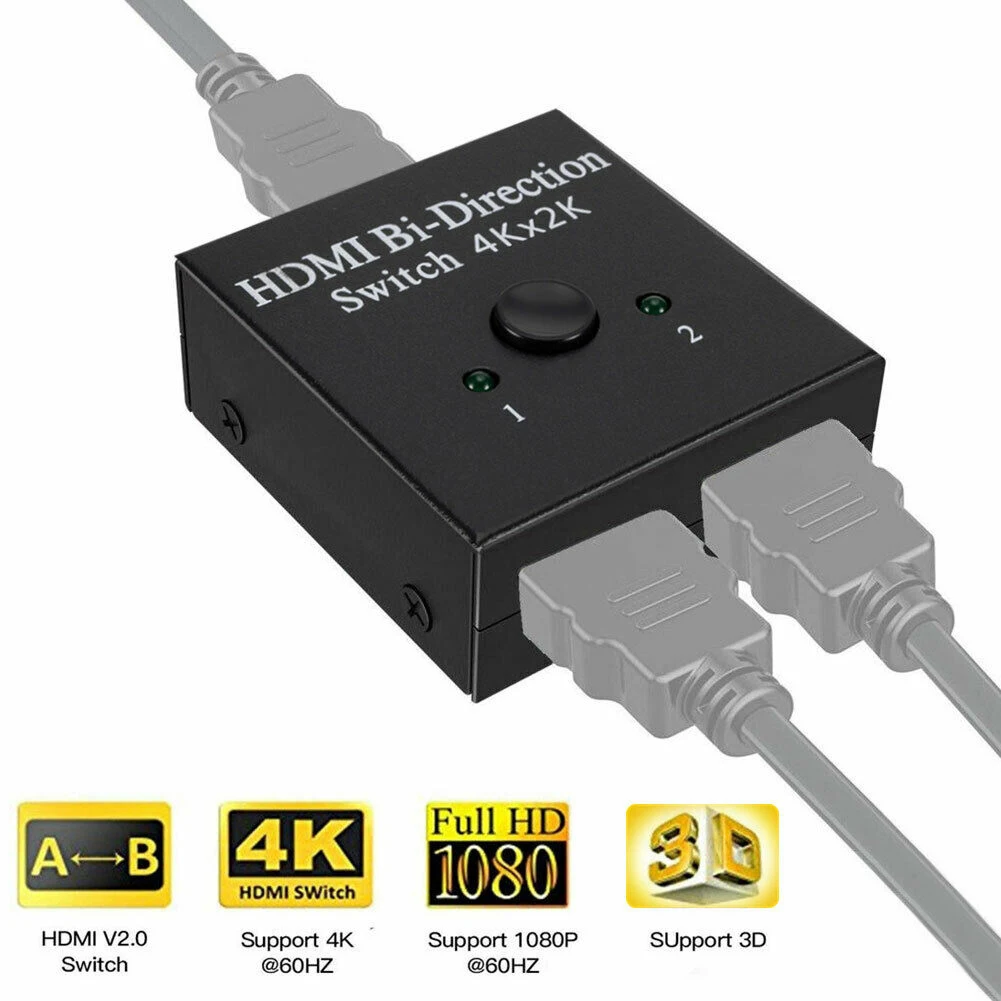 Двунаправленный переключатель HDMI 2 0 1 шт. коммутатор 3D UHD 4K разветвитель