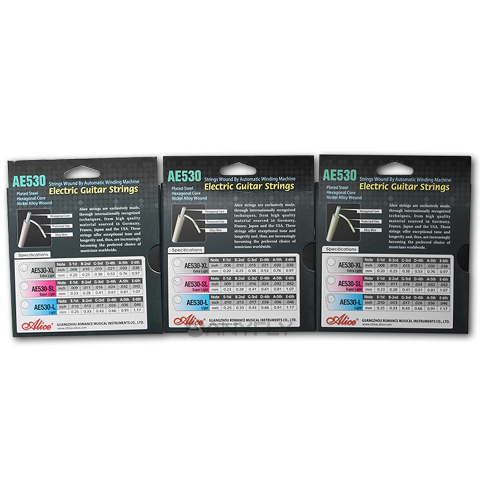 original alice ae530 elektrische gitarre saiten 1st 6th licht super licht extra licht nickel legierung aufgewickelt voller set hexagonal core free glo