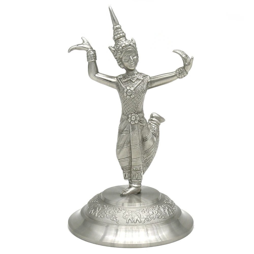 

Oriental Pewter - Pewter Ornament Decoration (Thailand Element)【Female】Pure Tin 97% Lead-Free TF24 Beautiful Embossed